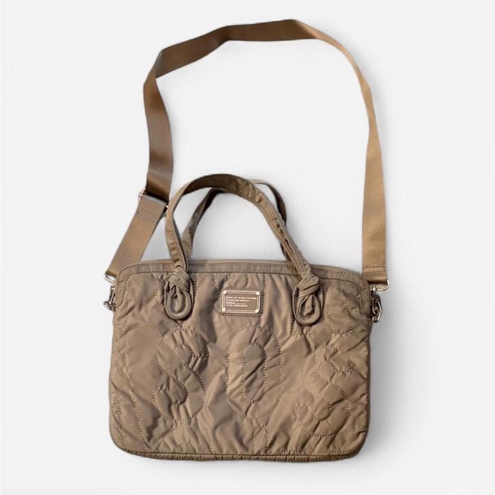Quilted Taupe laptop Shoulder Bag Marc Jacobs